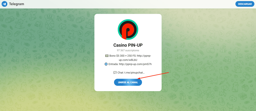 Luego, debes unirte al grupo Pin Up en Telegram
